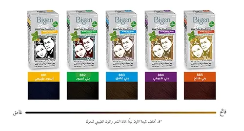 مخطط ألوان صبغة شعر بيجن Bigen